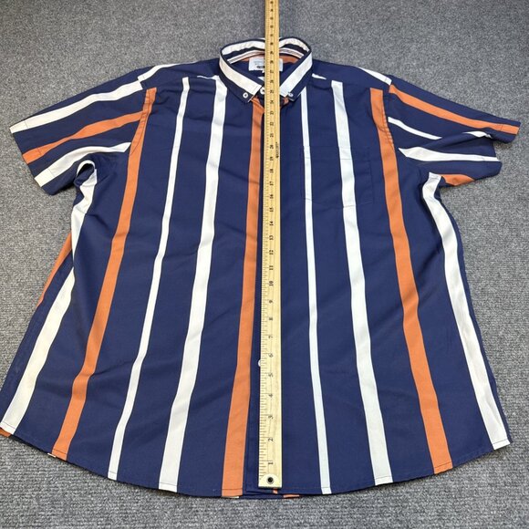 International Report 4-Way Stretch Shirt Men's XL Short Sleeve Striped Blue - Picture 6 of 9